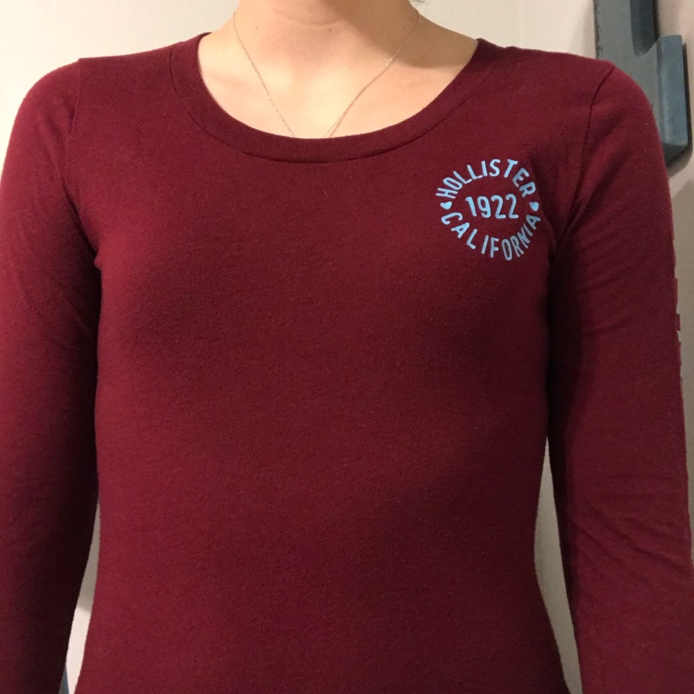 Hollister Maroon Long Sleeve Tee